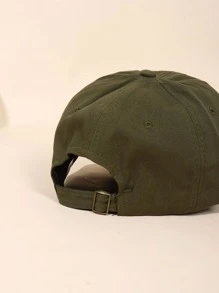 1 pieza ejército verde casual exterior Gorra con alfabeto con bordado , Gorra de béisbol - Verde militar - Ver 6