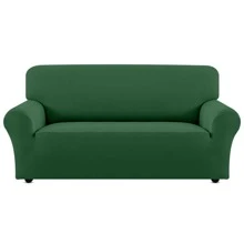 1pc New Arrival Stretch Sofa Cover Solid Couch Covers Sofa Slipcovers for Living Room Elastic Universal Furniture Protector with One Free Pillowcase - Dark Green - View 1