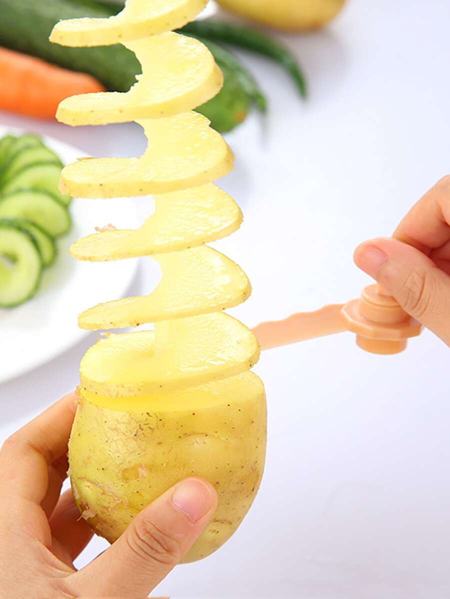 1入組多功能廚房工具適用於捲曲花卉,切割螺旋黃瓜切片機 - 粉色 - 查看 1