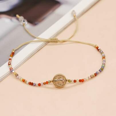 1 Peça Zircônia Cúbica Decoração Conta Pulseira De Corda