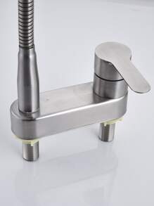 1 件可旋轉雙孔浴室水槽水龍頭,附冷熱水混合器、廚房水龍頭、洗臉盆龍頭、盥洗室 - 香檳色 - 查看 6