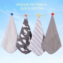 幾何樣式孩子們毛巾 - 灰色 - 查看 2