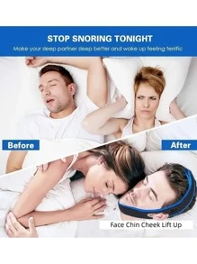 Unisex Breathable Creative Chin Strap For Jaw Support - Black - View 2