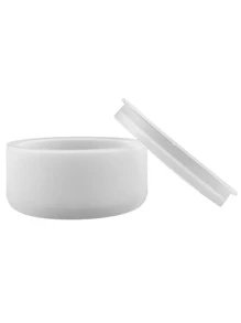 自制圆形硅胶容器模具带盖用于制作花盆、水泥、石膏工艺品 - 白色 - 查看 3