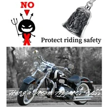 AD 1 件浅灰色摩托车/自行车铃铛配件，骑手安全保护，复古朋克摩托车天使铃铛，电镀不锈钢幸运骑行铃铛 - 淺灰色 - 查看 4