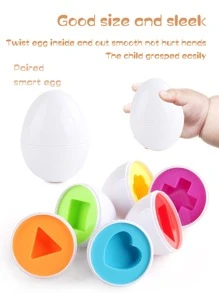 6 件/套婴儿学习益智玩具智能蛋玩具游戏形状匹配分类玩具蒙特梭利鸡蛋玩具儿童（随机发送）（部分零件可能随机）（新旧包装随机） - 白色 - 查看 2