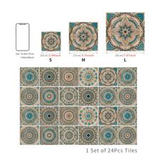 24 miếng dán tường chống thấm hoa văn Mandala - Nhiều màu - Xem 2