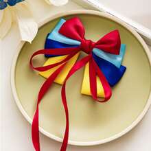 1pc Cute Children Princess Bow Ribbon Hair Clip Hair Accessories, Back To School Gift For Girls - Multicolor - View 4