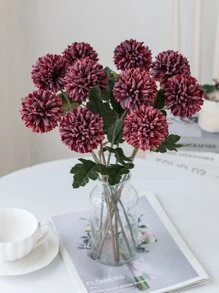 1/2/5/12PCS仿真球菊花绣花球婚礼装饰家居花瓶摆件餐厅客厅卧室床头插花新娘手捧花腕花胸花材料生日派对装饰材料新年情人节礼物秋季装饰秋季