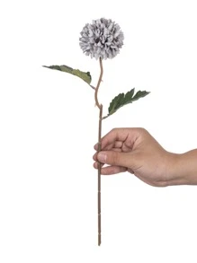 2入/5入藝術球、菊花、繡球，婚禮裝飾、家用花瓶、餐廳、客廳、臥室、床頭花藝擺設、新娘手持花、手腕花、胸花材料、生日派對裝飾材料、情人節新年禮物 - 淺灰紫 - 查看 4