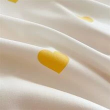 1入組Love枕套,拉絲皮膚枕頭,文學單枕套,白色雙枕套,學生和情侶枕套 - 黃色 - 查看 10