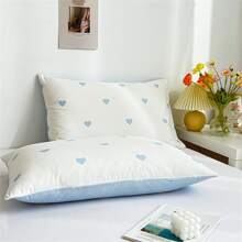 1 funda de almohada Love, almohada de piel cepillada, funda de almohada individual literaria, funda de almohada doble blanca, funda de almohada para estudiantes y parejas