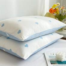 1 funda de almohada Love, almohada de piel cepillada, funda de almohada individual literaria, funda de almohada doble blanca, funda de almohada para estudiantes y parejas