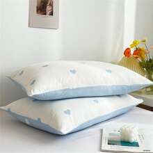1 funda de almohada Love, almohada de piel cepillada, funda de almohada individual literaria, funda de almohada doble blanca, funda de almohada para estudiantes y parejas