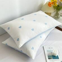 1 funda de almohada Love, almohada de piel cepillada, funda de almohada individual literaria, funda de almohada doble blanca, funda de almohada para estudiantes y parejas