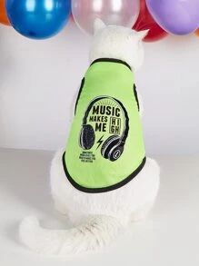 1 áo lưới cho thú cưng mèo & chó có in hoa văn, thoáng khí và làm mát cho mùa hè - màu xanh lá - Xem 2