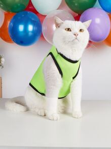 1 áo lưới cho thú cưng mèo & chó có in hoa văn, thoáng khí và làm mát cho mùa hè - màu xanh lá - Xem 3