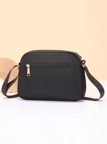 時尚斜挎包帶字母貼布裝飾用品 - 黑色 - 查看 4