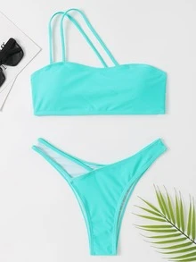 Cut Out One Shoulder Bikini Set For Summer Beach