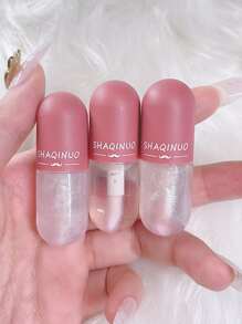 SHAQINUO 水光唇釉套裝，3 件組保濕持久潤唇膏修補唇紋不沾杯 Y2K 唇部底漆套裝