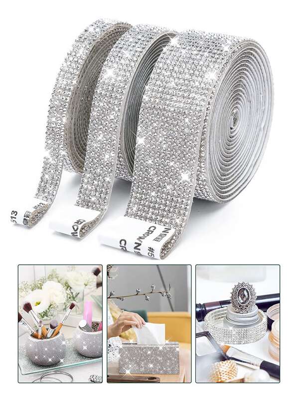 Decorazioni 1 rotolo con strass autoadesivo