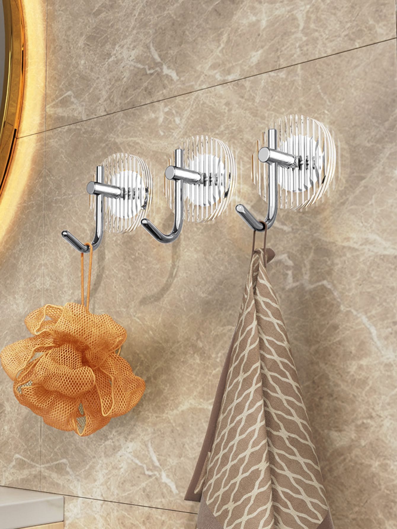 4pcs Adhesive Hooks For Bathroom, Bedroom, Kitchen, No Drilling Strong