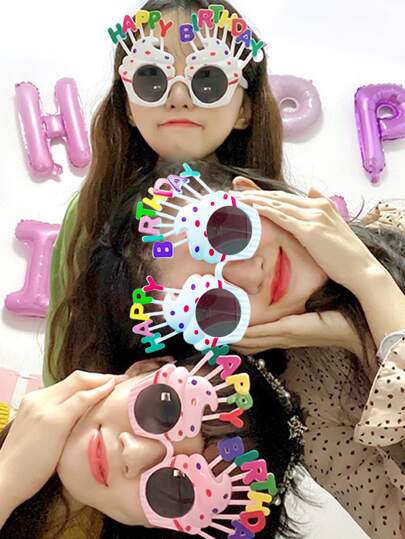 3 件字母印花派对眼镜