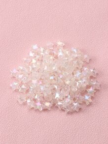 100pcs Clear Ab Color Star Shaped Beads Diy Jewelry Accessory - Clear - View 3