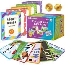 Sight Words Flash Cards with Pictures,Motions&Sentences, 220 Dolch Sight Words for Preschool, Kindergarten, 1st, 2nd & 3rd Grade.Homeschool, Learn to Read, Phonics Learning,235 Pieces - 彩色 - 查看 1