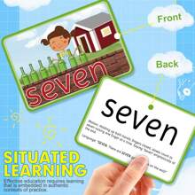 Sight Words Flash Cards with Pictures,Motions&Sentences, 220 Dolch Sight Words for Preschool, Kindergarten, 1st, 2nd & 3rd Grade.Homeschool, Learn to Read, Phonics Learning,235 Pieces - 彩色 - 查看 3
