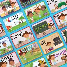 Sight Words Flash Cards with Pictures,Motions&Sentences, 220 Dolch Sight Words for Preschool, Kindergarten, 1st, 2nd & 3rd Grade.Homeschool, Learn to Read, Phonics Learning,235 Pieces - 彩色 - 查看 7