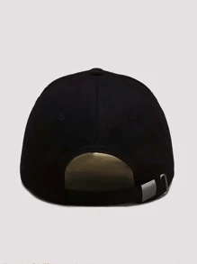 1pc Men's Casual Simple Printed Adjustable Baseball Cap - Black - View 3