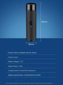 1pc Portable Mini Electric Shaver For Men, Usb Rechargeable And Waterproof, Perfect For Outdoor Travel