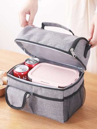 1 件雙層多功能午餐袋,厚絕緣防水,非常適合野餐午餐袋絕緣午餐袋午餐盒袋午餐盒午餐盒旅行工作辦公室學校假期度假學生男士男士女士學生露營野餐袋式便攜式學校午餐盒