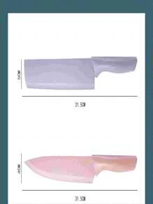 Set de 6 cuchillos con tabla para cortar Color pastel - Multicolor - Ver 4
