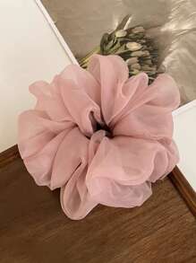 5pcs Extra Large Organza Bowknot And Mesh Bun Rings Elegant Hair Ties Ponytail Holders Hair Elastics Hair Rubber Bands Scrunchies Hair Rope Elastic Hair Tie, Hair Bobbles ,Head Piece Hair Accessories Head Accessories Elastic Band - Multicolor - View 9