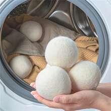 XL Premium Natural Wool Dryer Balls - Replace Dryer Sheets & Fabric Softener - Laundry Balls For Dryer - White - View 1