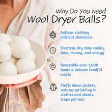 XL Premium Natural Wool Dryer Balls - Replace Dryer Sheets & Fabric Softener - Laundry Balls For Dryer - White - View 4