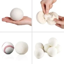XL Premium Natural Wool Dryer Balls - Replace Dryer Sheets & Fabric Softener - Laundry Balls For Dryer - White - View 7