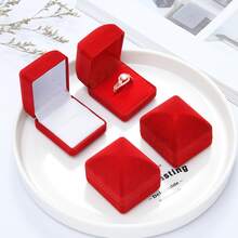 Velvet Jewelry Box For Necklace Ring Earrings Brooch Packaging - Diamond ring box - View 2