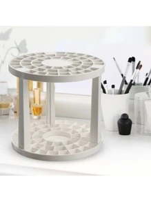 Organizador Base Porta Brochas y Pinceles De Maquillaje de Plástico - Blanco - Ver 3