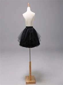 1 pieza Falda tutú de unicolor para niñas para ballet, ropa de otoño para mujeres - Negro - Ver 2