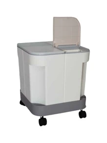 BOTE DE BASURA 4 EN 1 PARA RECICLAJE SEPARADOR DE RESIDUOS CON RUEDAS - Multicolor - Ver 1