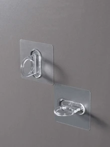 6入組透明自粘窗簾竿支架 - 無色 - 查看 4