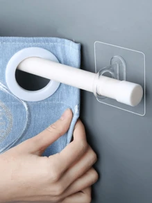 6入組透明自粘窗簾竿支架 - 無色 - 查看 1