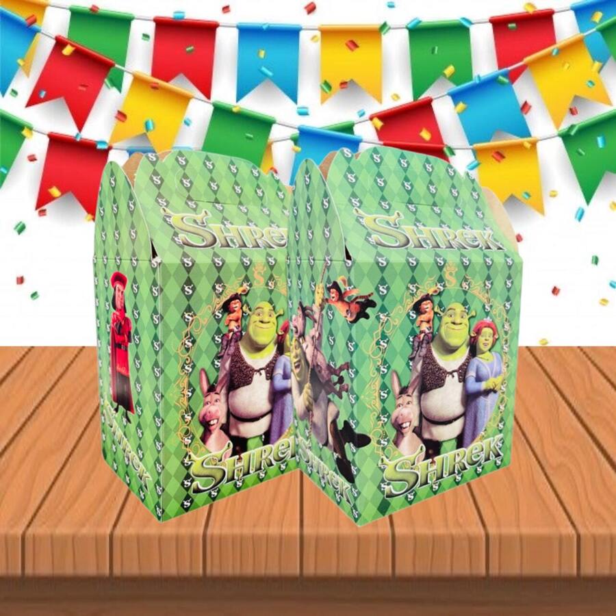 20  Ogre Fiona Donkey Sweets Character Birthday Party Bonus Bolo Cardboard Candy Box - Black - View 1