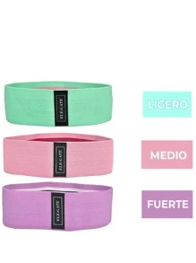 Bandas De Resistencia Deportivas Para Ejercitarse 3 Piezas 3 NIVELES DE FUERZA - Multicolor - Ver 5
