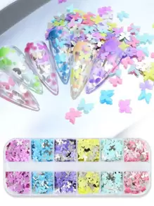 1 caixa de decoração de lantejoulas com design de borboleta