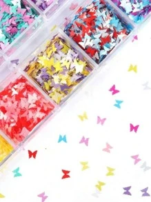 1 caixa de decoração de lantejoulas com design de borboleta