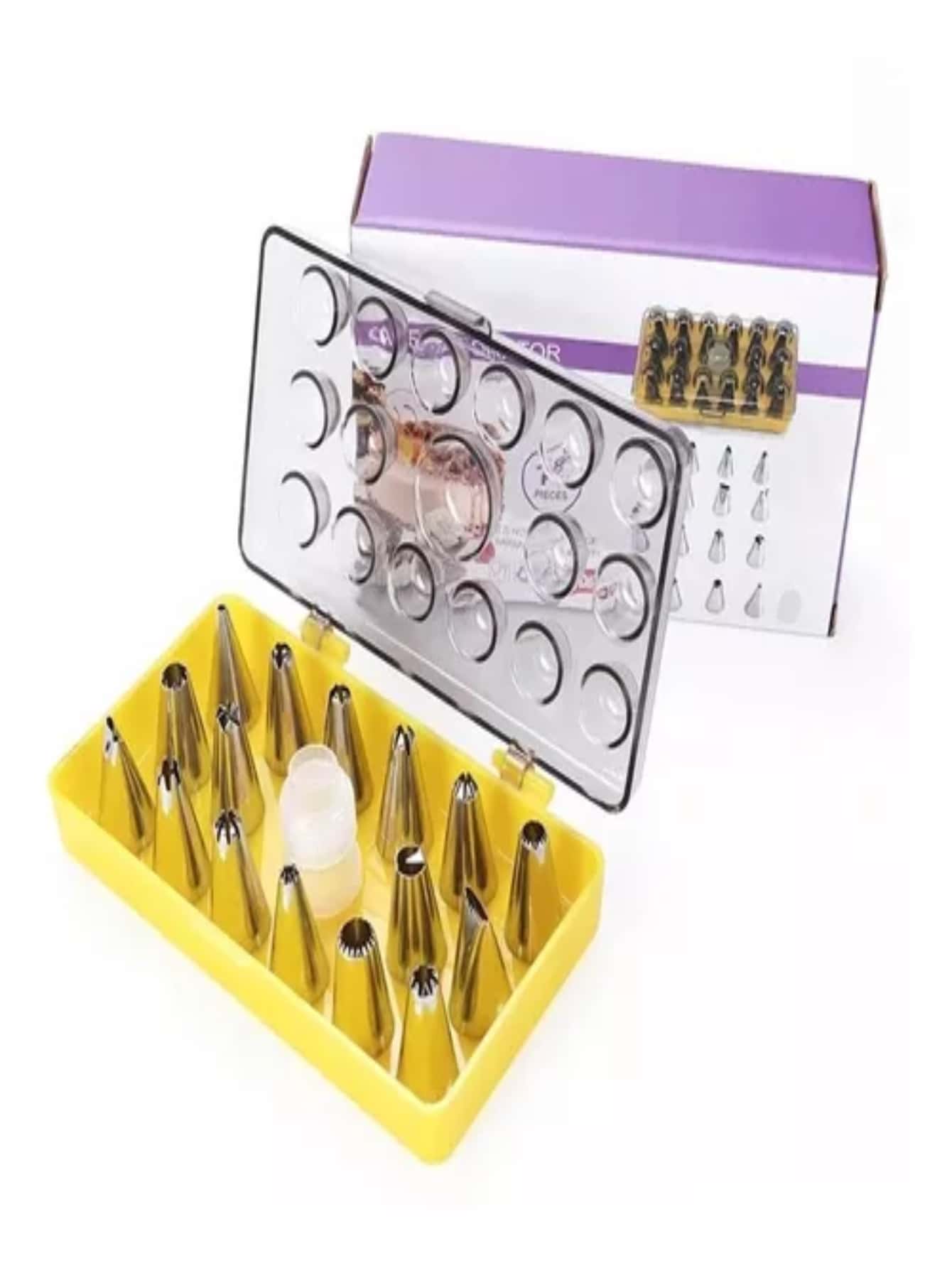 Set 18 Duyas Pasteleras Decoracion Estuche Reposteria Pastel - Plateado - Ver 1